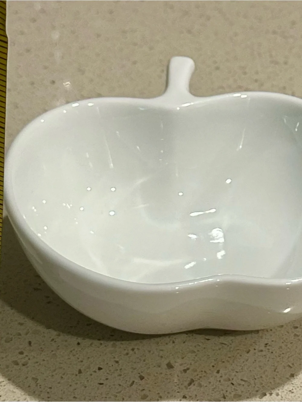 Crate&Barrel White Ceramic Apple Trinket Dish
